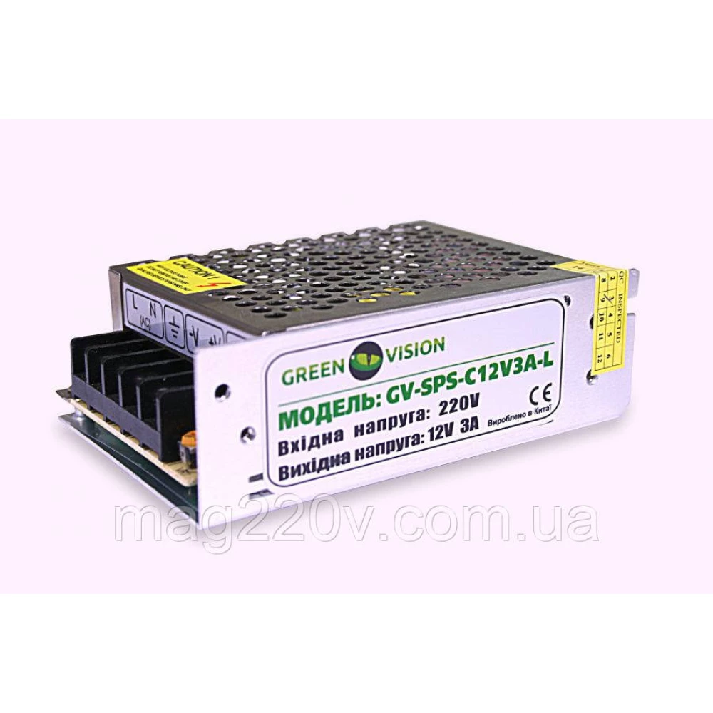 Імпульсний блок живлення Green Vision GV-SPS-C 12 V3A-L (36W)
