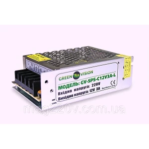 Изображение товара -  Імпульсний блок живлення Green Vision GV-SPS-C 12 V3A-L (36W)