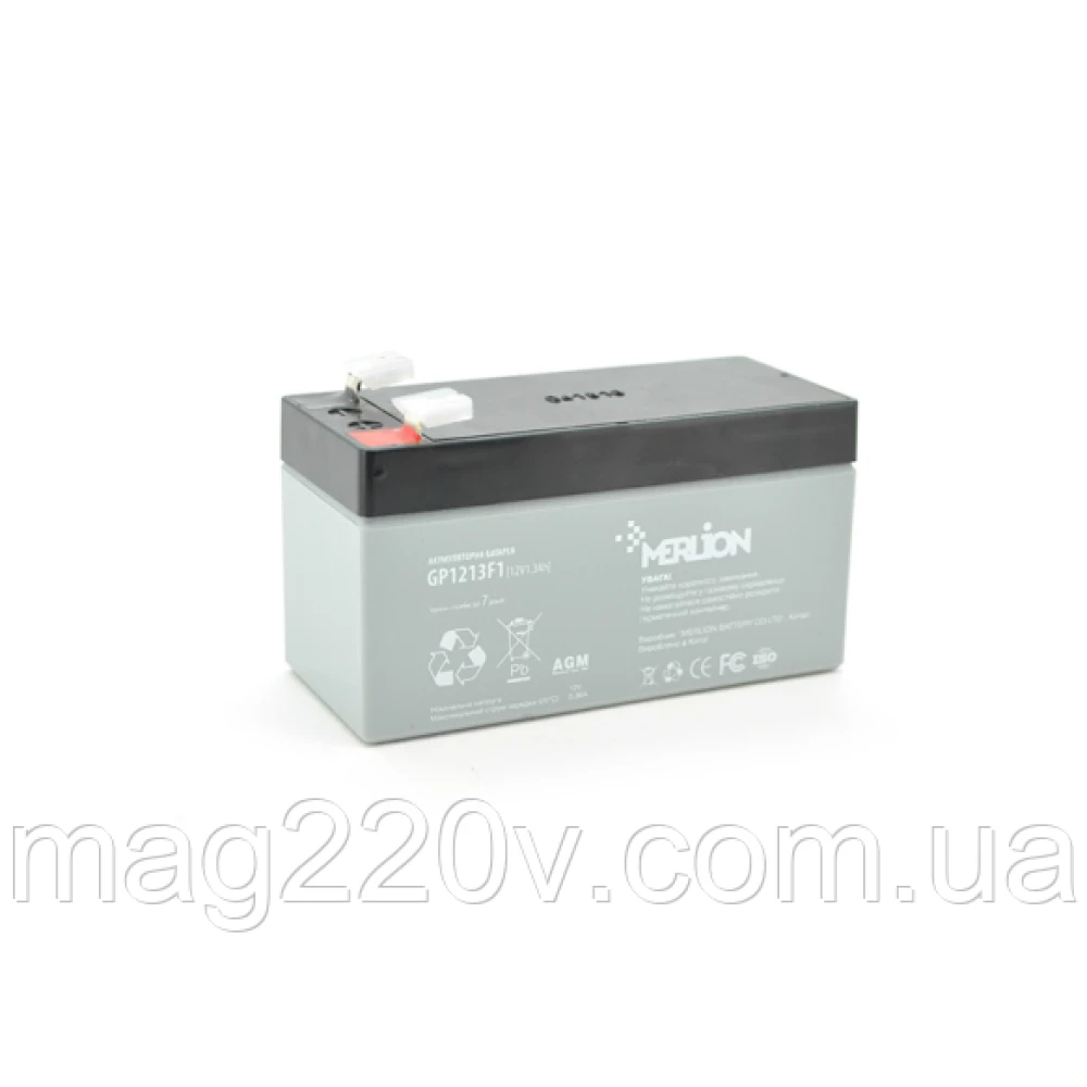 Акумулятор MERLION AGM GP1213F1 12 V 1,3Ah
