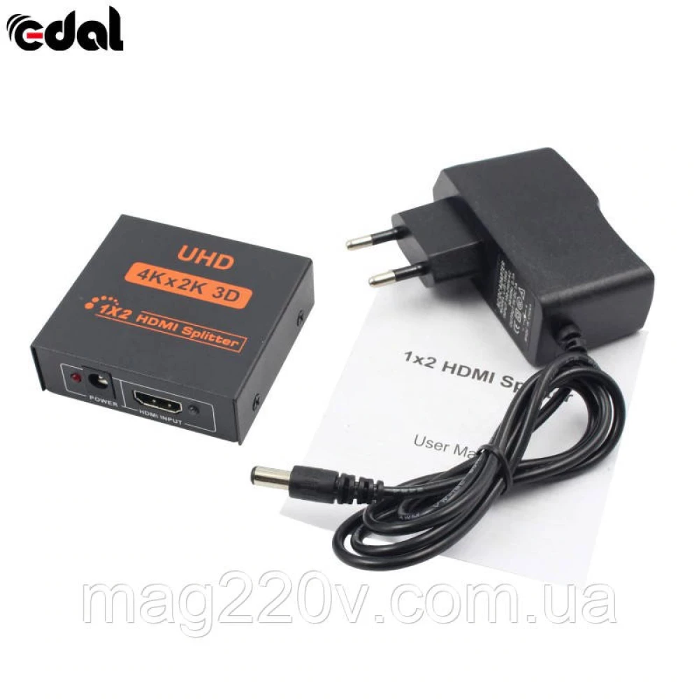 HDMI 4К сплітер 1х2 (на 2 виходи)