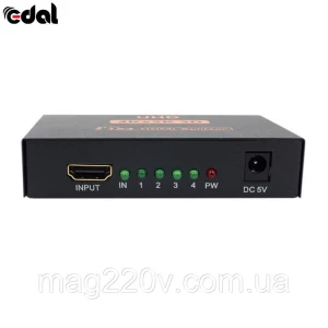 Изображение товара -  HDMI-сплітер 1х4 (на 4 виходи)