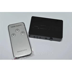Изображение товара -  HDMI switch (сумматор) 3x1 підтримка 3 D з пультом