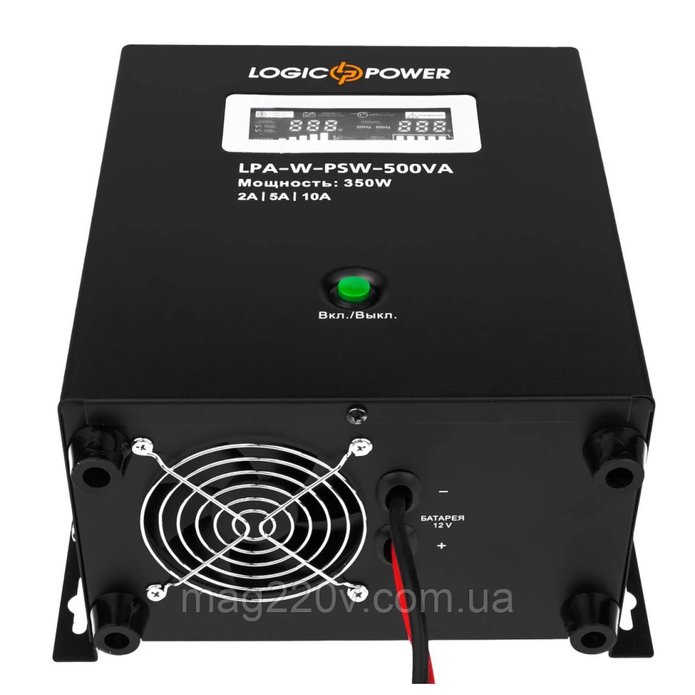 ДБЖ LogicPower LPA-W-PSW-500VA (350 Вт) 2A/5A/10A з правильною синусоїдою 12 В