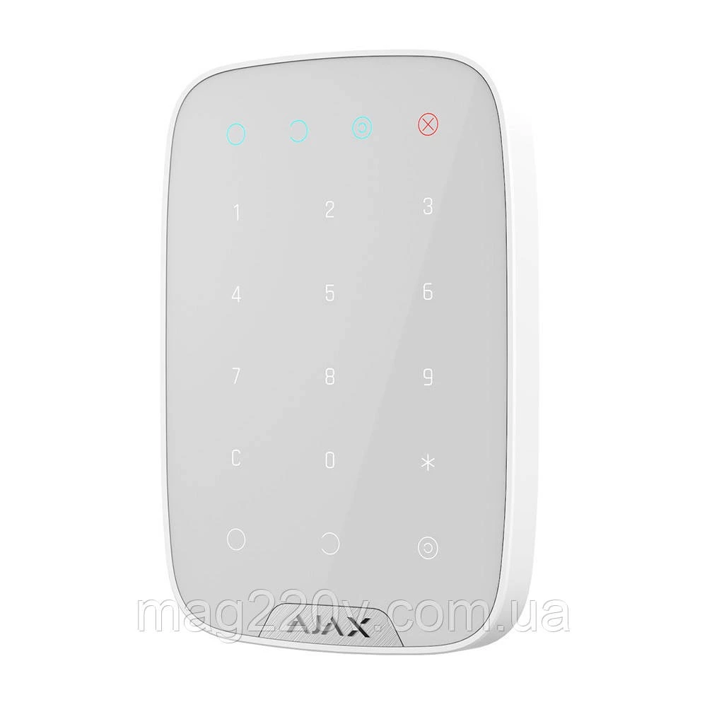 Бездротова сенсорна клавіатура Ajax KeyPad біла