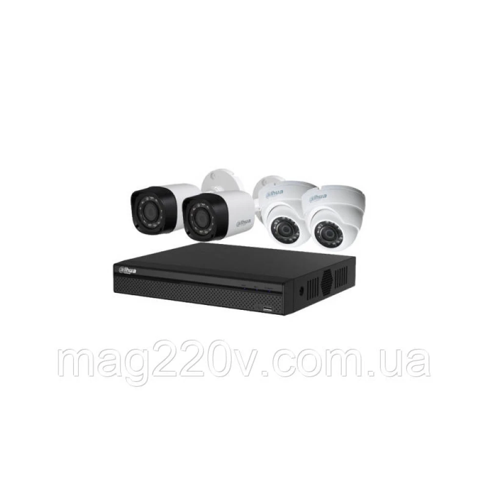 Комплект відеоспостереження Dahua KIT-CV4FHD-2B/2D 4 камери 2 МП