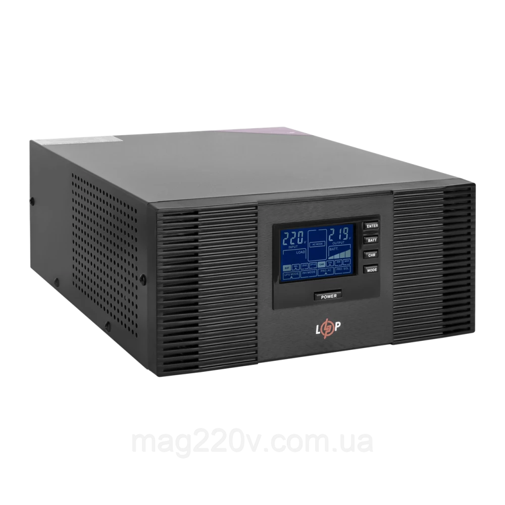 ДБЖ з правильною синусоїдою (зовнішня батарея 12V) LPM-PSW-1500VA (1050Вт)