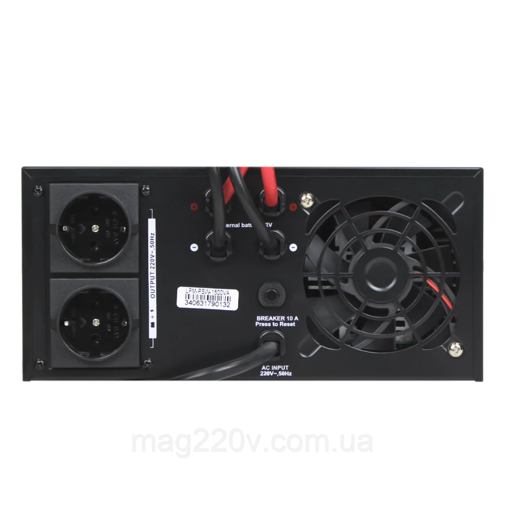 ДБЖ з правильною синусоїдою (зовнішня батарея 12V) LPM-PSW-1500VA (1050Вт)