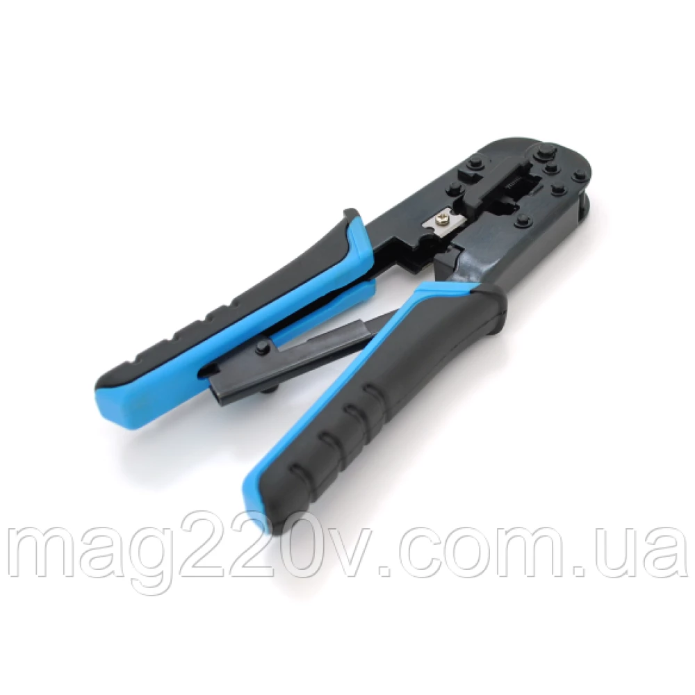 Інструмент з храповиком для обтискання RJ-45 (8P8C) та RJ-12/11 (6P6C), 4P/6P/8P