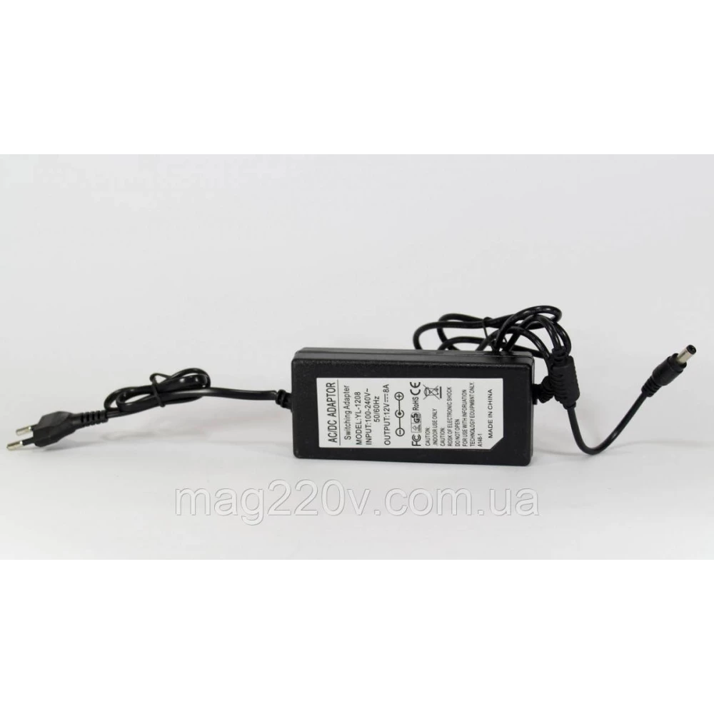 Адаптер 12V 8A (раз“єм 5.5*2.5mm) пластик