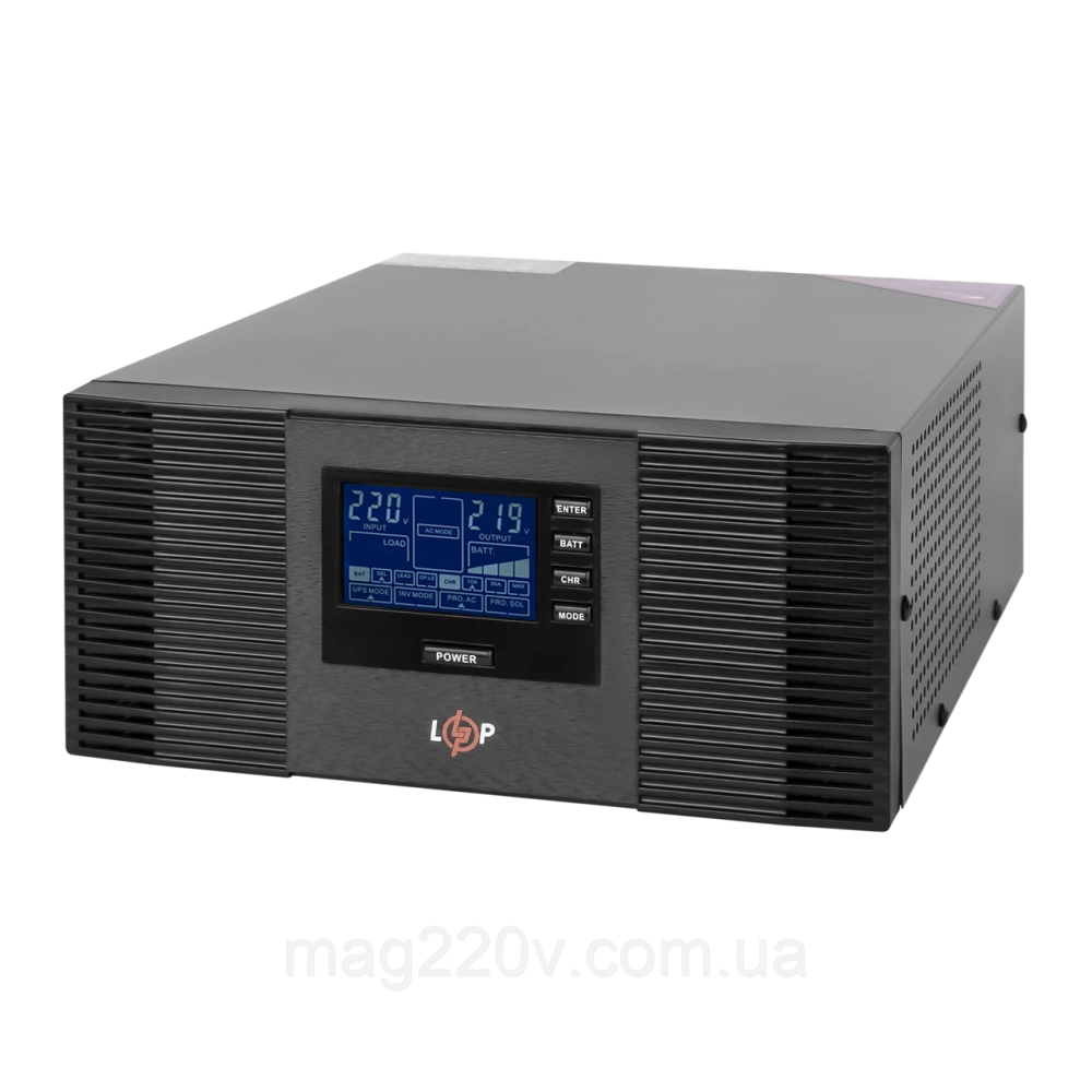 ДБЖ з правильною синусоїдою (зовнішня батарея 12V) LPM-PSW-1500VA (1050Вт)